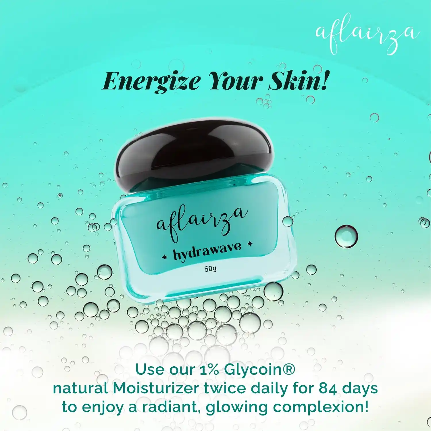 Hydrawave Moisturizer | 1% Glycoin | Water-Based Face Moisturizer for Deep Hydration | Non-Greasy, Lightweight, Makeup Friendly | For All Skin Types - Image 2