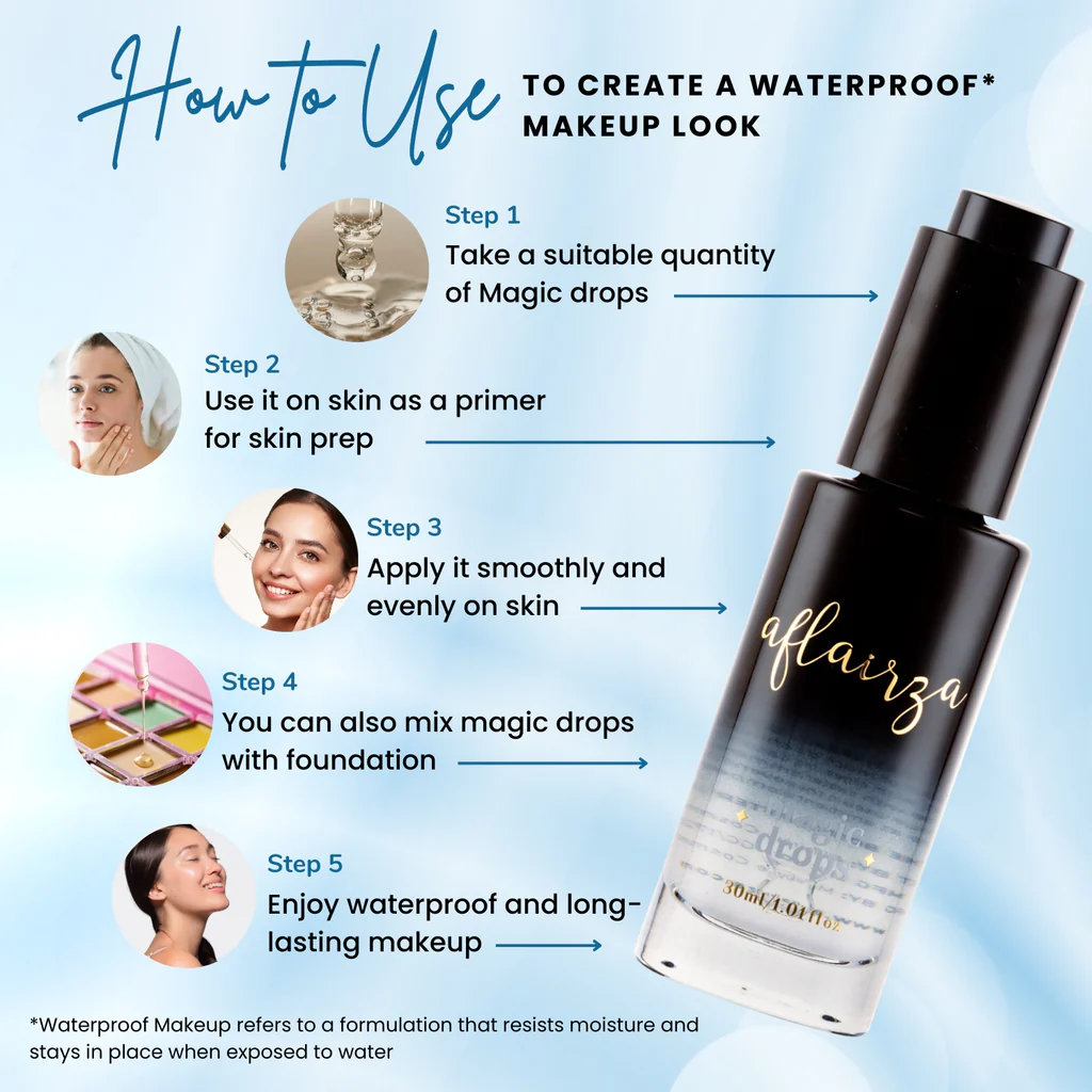 Magic Drops | Waterproof & Sweat-Resistant Makeup Serum | Feather-Light, Long-Lasting Formula with Hydro-Shield Technology | Locks Makeup, Nourishes Skin | For All Skin Types* - Image 3