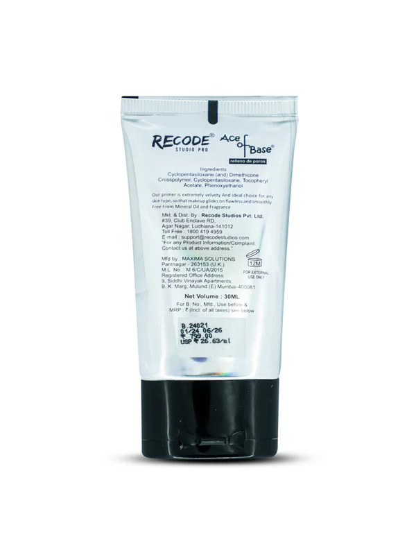 Recode Makeup Primer 30 ML for Oily Skin & Dry Skin - Ace Of Base Primer - Image 2